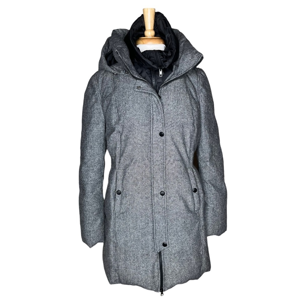Soia & Kyo Heathered Gray Wool Down Jacket